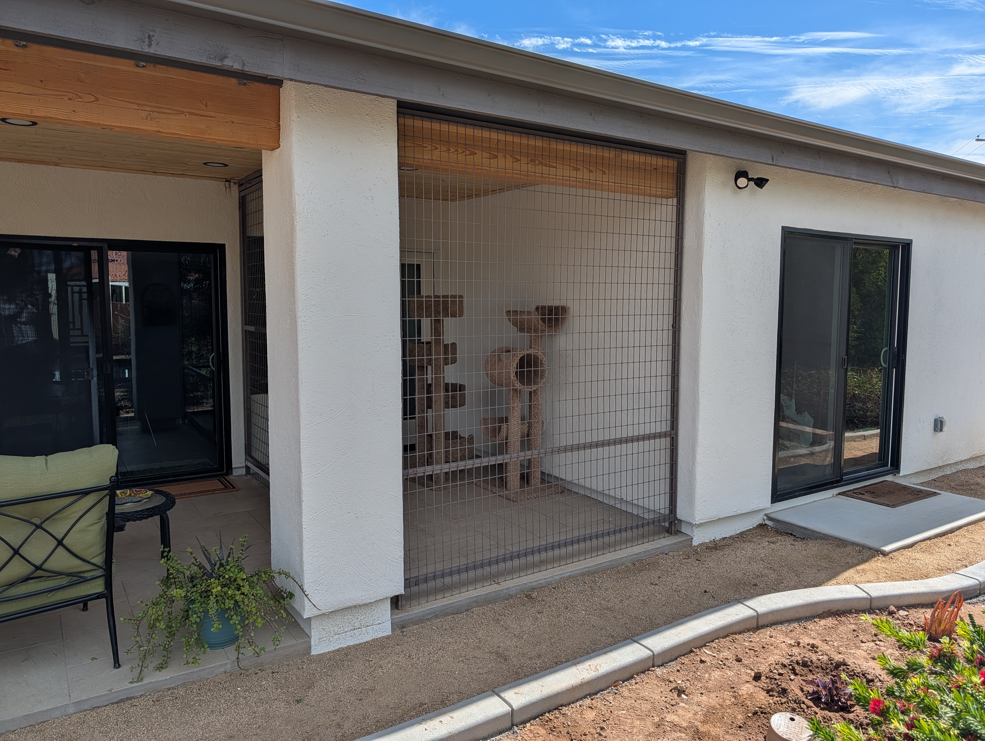 Close-up welded steel mesh in desert-tough catio Phoenix AZ